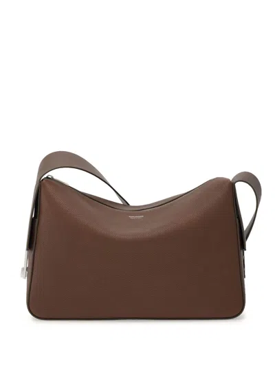 Ferragamo Leather Crossbody Bag In Brown