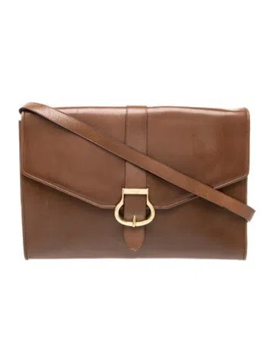 Pre-owned Ferragamo Leather Crossbody Bag In Brown