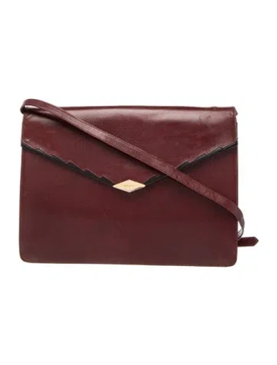 Pre-owned Ferragamo Leather Crossbody Bag In Burgundy