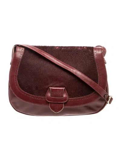 Pre-owned Ferragamo Leather Crossbody Bag In Burgundy