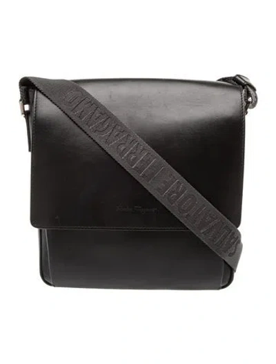 Pre-owned Ferragamo Leather Crossbody Bag In Grey