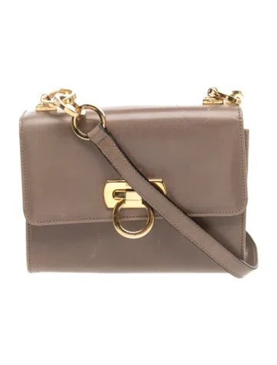 Pre-owned Ferragamo Leather Crossbody Bag In Neutral