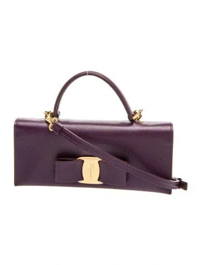 Pre-owned Ferragamo Leather Crossbody Bag In Purple