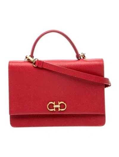 Pre-owned Ferragamo Leather Crossbody Bag In Red