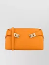 Ferragamo Leather Crossbody Bag Strap Adjustable In Orange