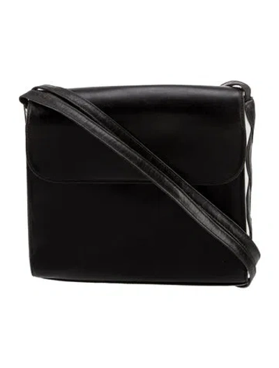 Pre-owned Ferragamo Leather Crossbody Bag Vintage In Black