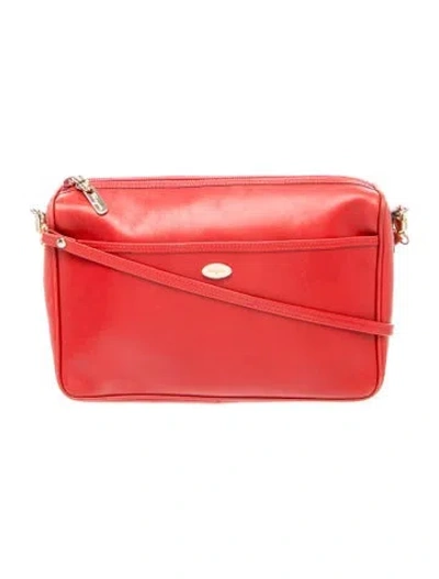 Pre-owned Ferragamo Leather Crossbody Bag Vintage In Red