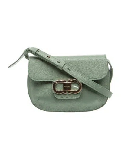 Pre-owned Ferragamo Leather Crossbody Bag W/ Tags In Green