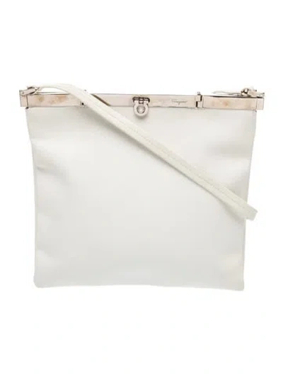 Pre-owned Ferragamo Leather Crossbody Bag In White