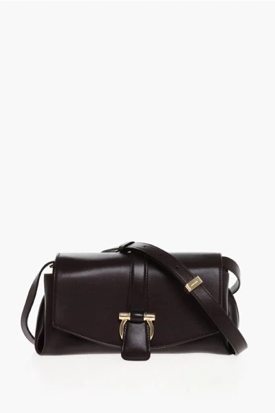 Ferragamo Leather Crossbody Bag With Iconic Buckle Anche Clip Closure