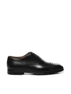 Ferragamo Cap-toe Lace-up Loafers In Black