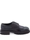 Ferragamo Lace-up Brogues Chunky Sole In Black