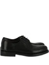 Ferragamo Leather Derby Shoes In Black