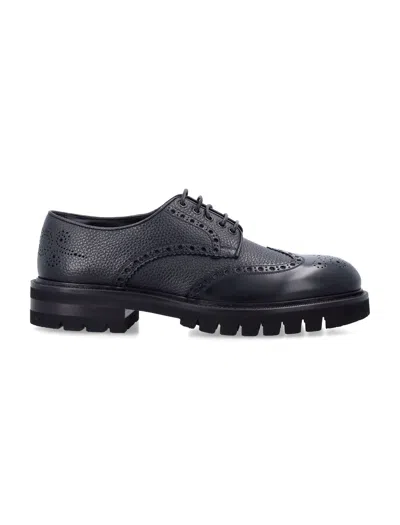 FERRAGAMO FERRAGAMO LEATHER DERBY WITH BROGUING