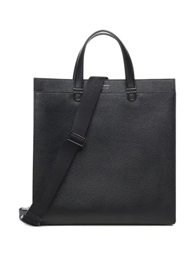 Ferragamo Leather Double-handle Briefcase In Black