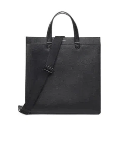 Ferragamo Leather Double-handle Briefcase In Black
