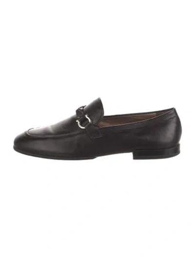 Pre-owned Ferragamo Leather Dress Loafers In Black