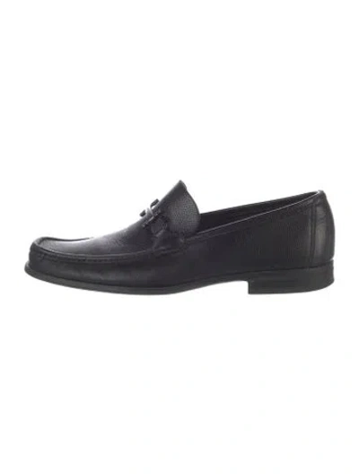 Pre-owned Ferragamo Leather Dress Loafers In Black
