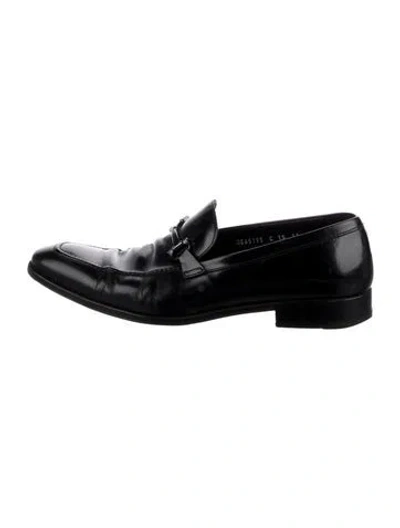 Pre-owned Ferragamo Leather Dress Loafers In Black