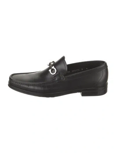 Pre-owned Ferragamo Leather Dress Loafers In Black