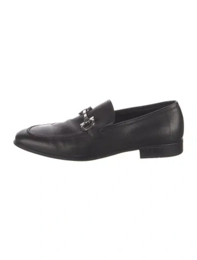 Pre-owned Ferragamo Leather Dress Loafers In Black