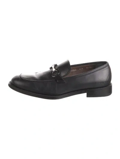 Pre-owned Ferragamo Leather Dress Loafers In Black