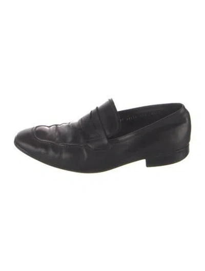 Pre-owned Ferragamo Leather Dress Loafers In Black
