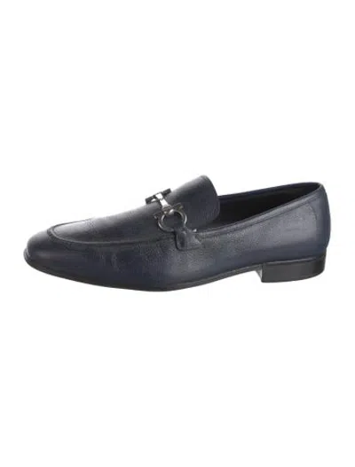 Pre-owned Ferragamo Leather Dress Loafers In Blue