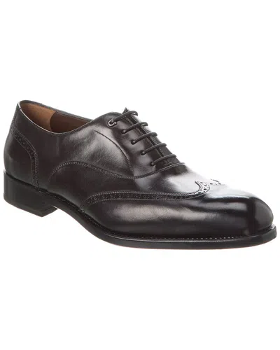 Ferragamo Leather Dress Shoe In Black