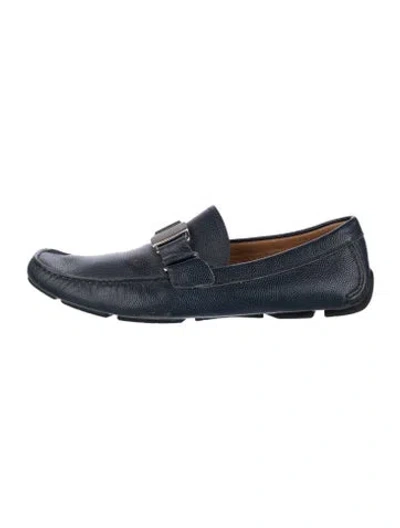 Pre-owned Ferragamo Leather Drivers In Blue