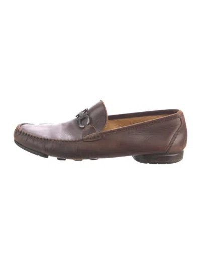 Pre-owned Ferragamo Leather Drivers In Brown