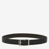 Ferragamo Reversible Leather Belt Square Buckle In Black