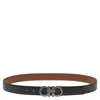 Ferragamo Leather Embroidered Belt In Black