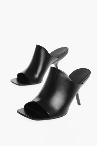 FERRAGAMO LEATHER ERA OPEN TOE MULES 8CM
