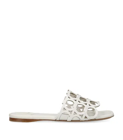 Ferragamo Gancini Pattern Sandals In White