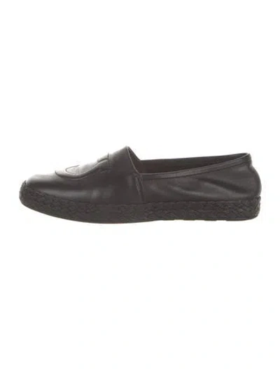 Pre-owned Ferragamo Leather Espadrilles In Black