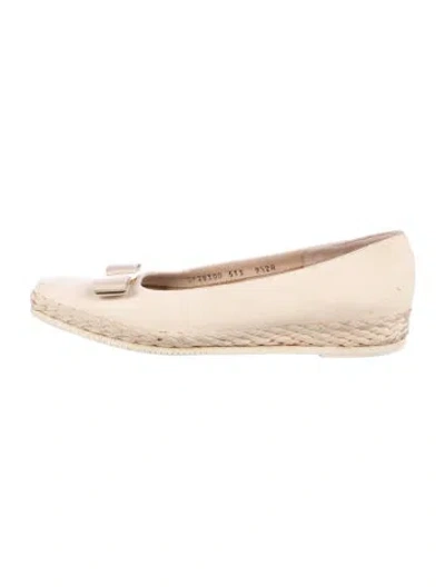 Pre-owned Ferragamo Leather Espadrilles In Neutral