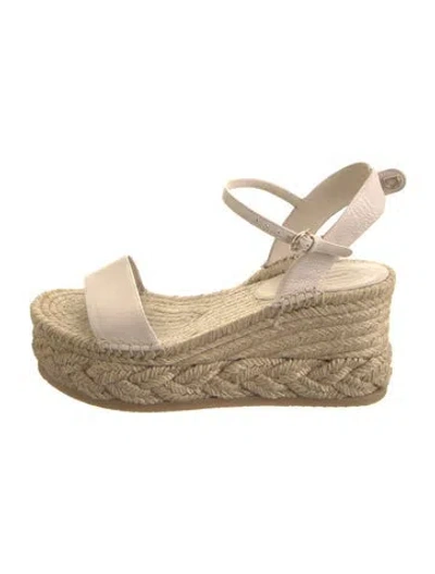 Pre-owned Ferragamo Leather Espadrilles In Neutral