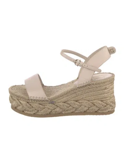 Pre-owned Ferragamo Leather Espadrilles In Neutrals