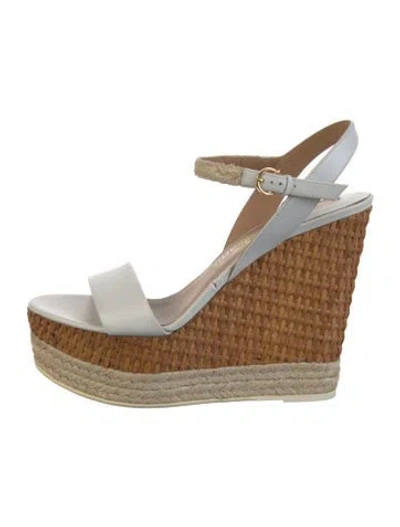 Pre-owned Ferragamo Leather Espadrilles In White