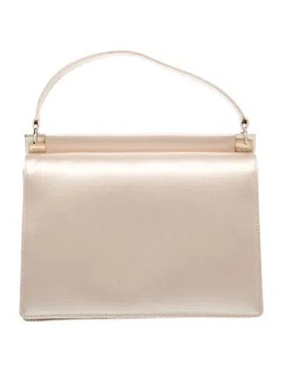 Pre-owned Ferragamo Leather Evening Bag In Neutral