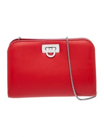 Pre-owned Ferragamo Leather Evening Bag W/ Tags In Red