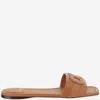 Ferragamo Gancini Slide In Cognac Leather In Brown