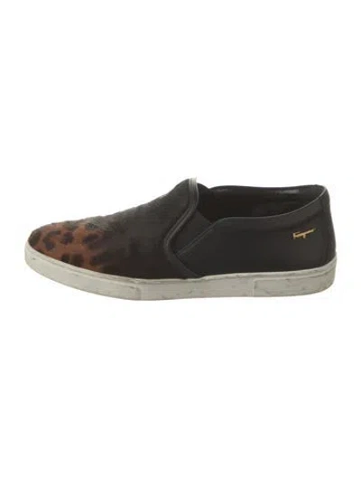 Pre-owned Ferragamo Leather Flats In Black