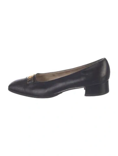 Pre-owned Ferragamo Leather Flats In Blue