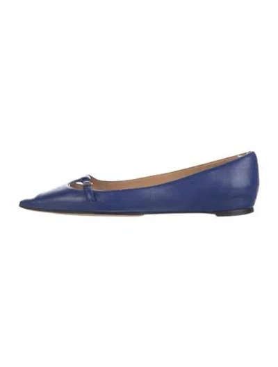 Pre-owned Ferragamo Leather Flats In Blue