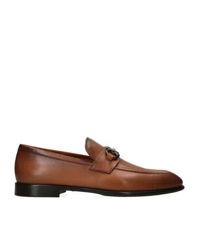 FERRAGAMO LEATHER FOSTER GANCHO LOAFERS