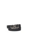 Ferragamo Leather Gancini Belt In Black