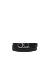 Ferragamo Leather Gancini Belt In Black
