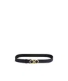 Ferragamo Adjustable And Reversible Gancini Leather Belt In Black